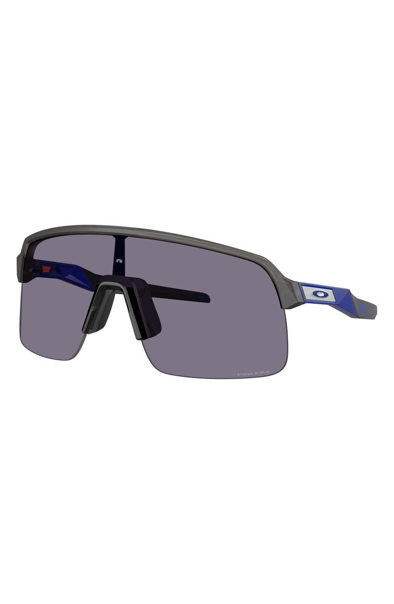 Oakley Sutro Lite Low Bridge Fit 139mm Prizm<sup>™</sup> Semi Rimless Wrap Shield Sunglasses, Alternate, color, Smoke