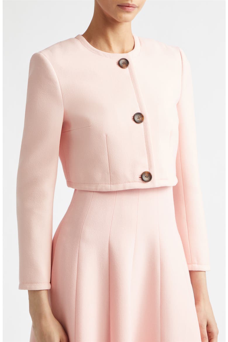 Lizette Crop Wool Crepe Jacket, Alternate, color, LIGHT PINK