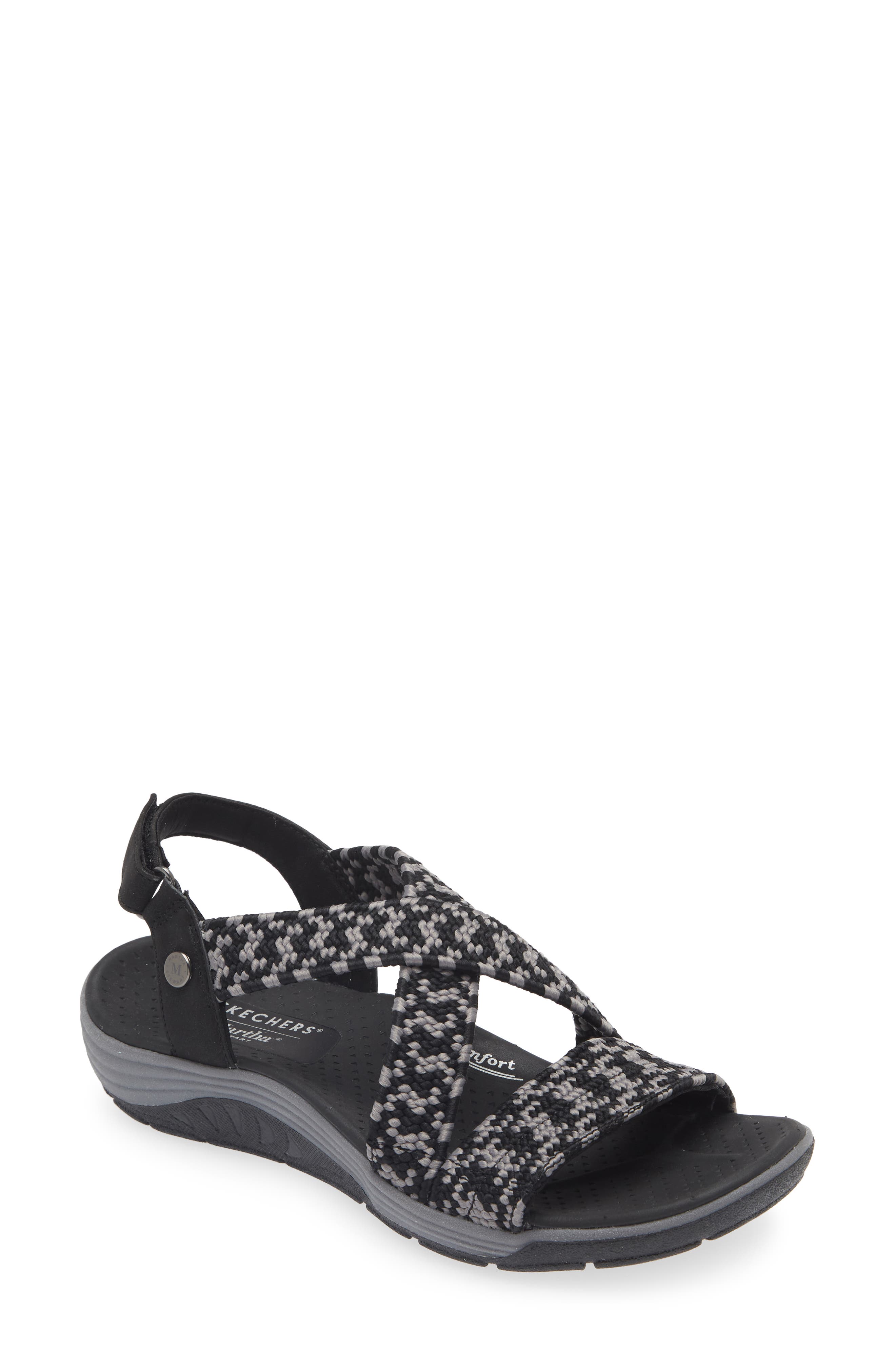 x Martha Stewart Reggae Cup Coastal Trail Sandal, Main, color, BLACK/ CHARCOAL