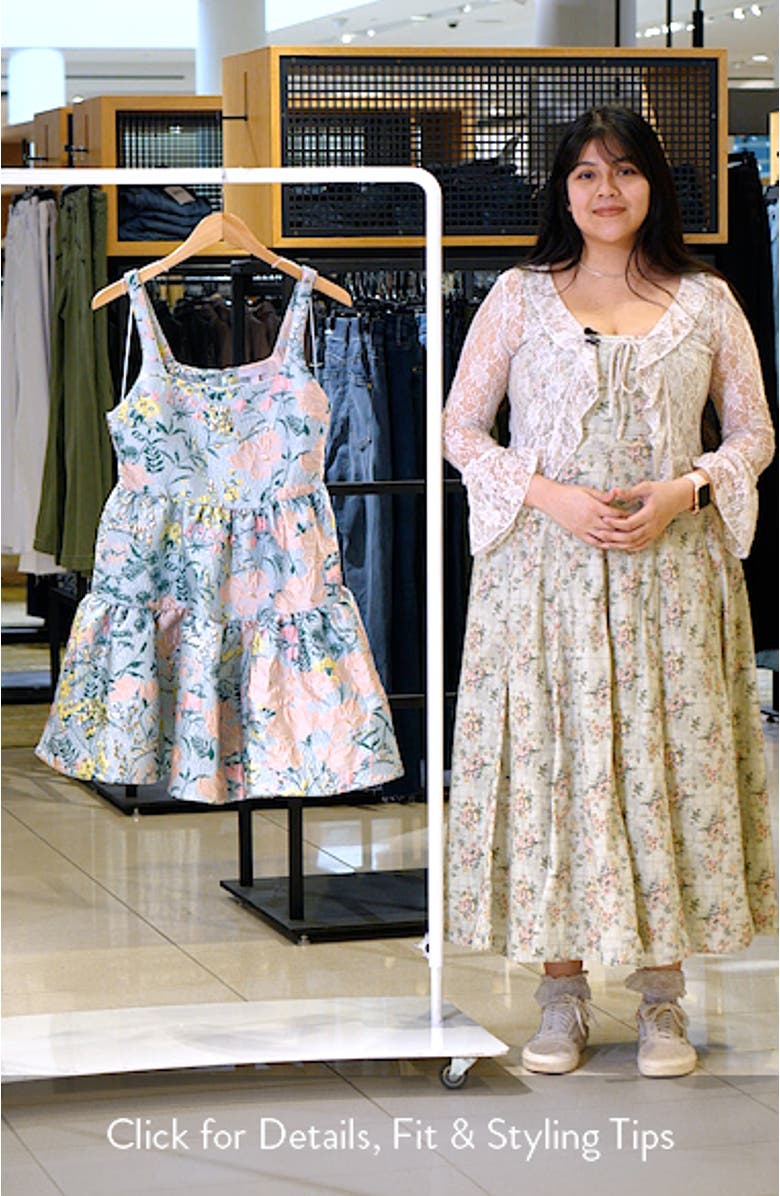 Floral Garden Brocade Cocktail Minidress, sales video thumbnail