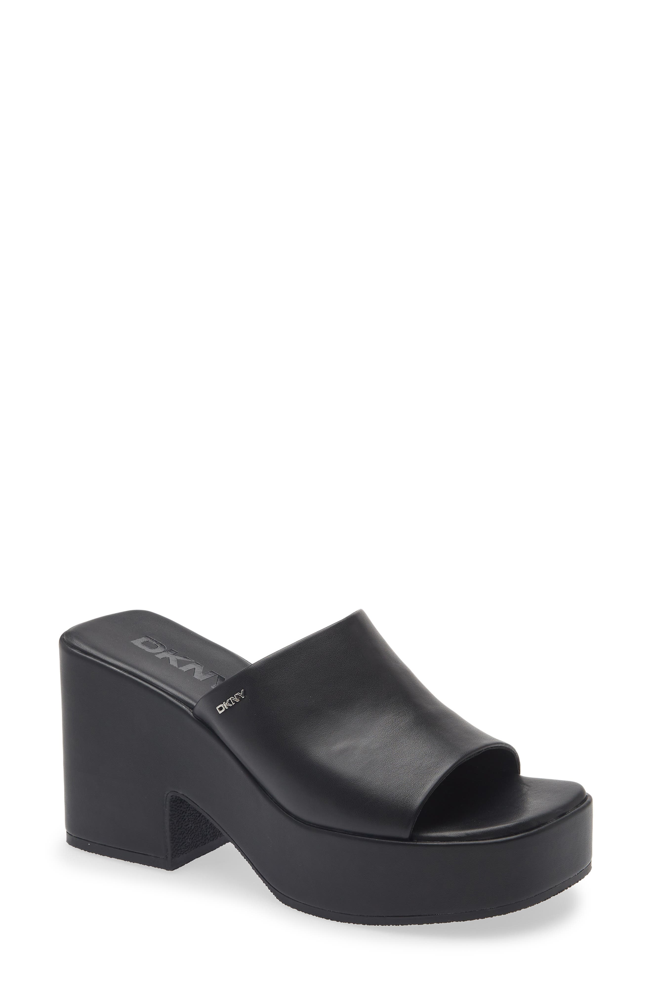 Mercades Platform Slide Sandal, Main, color, BLACK