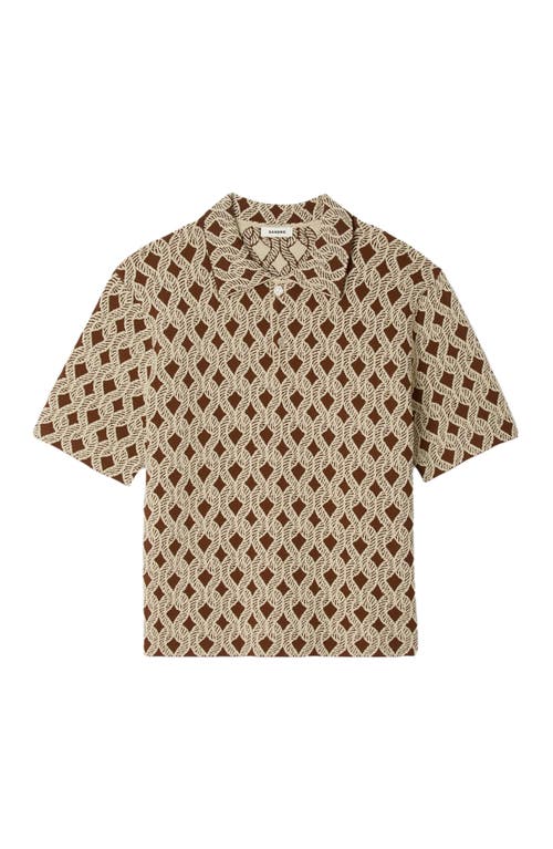Sandro Rope Jacquard Cardigan Shirt In Neutral