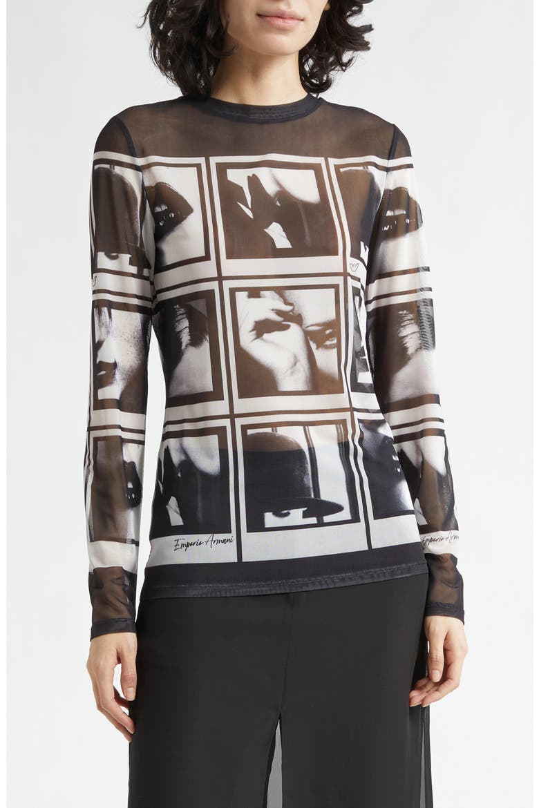Long Sleeve Graphic Print T-Shirt, Main, color, SOLID BLACK