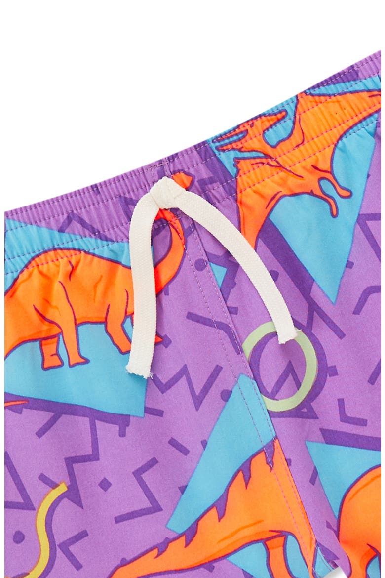 The Classic Jurassic Swim Trunks, Alternate, color, PURPLE DINOS