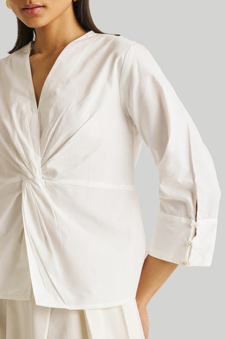 Front Twist Top, Alternate, color, White
