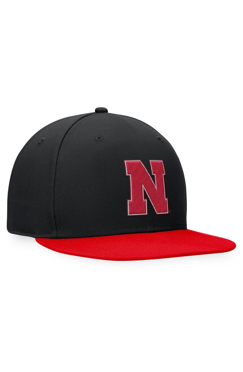 TOP OF THE WORLD Men's Top of the World Black Nebraska Huskers Fitted Hat, Alternate, color, Black