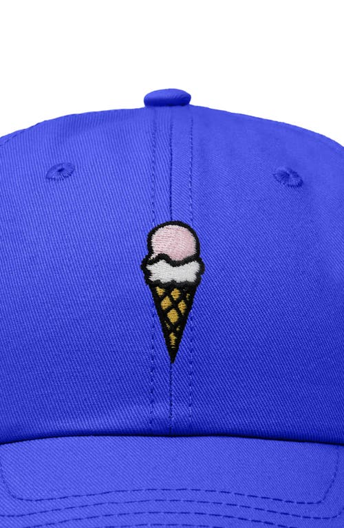 Dalix Double Scoop Embroidered Cap In Royal Blue