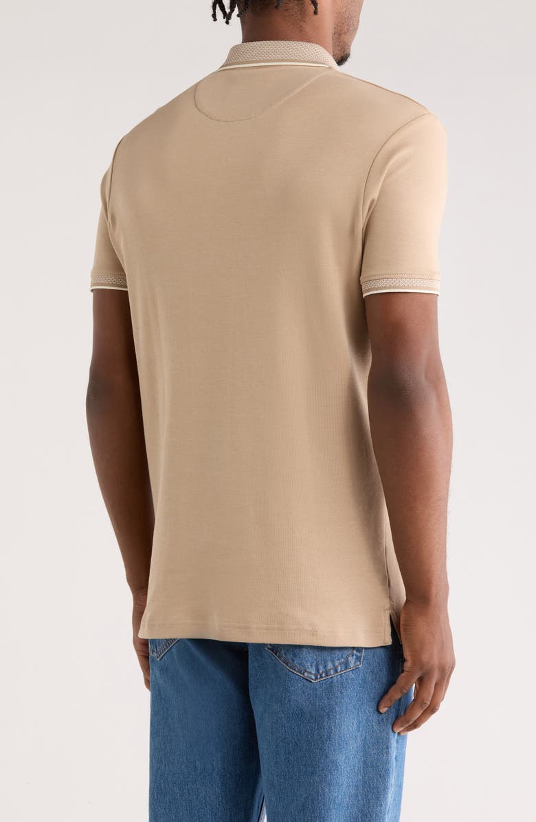 Cactus Man Short Sleeve Cotton Polo, Alternate, color, Sand