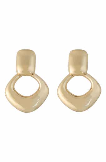 Diamond Doorknocker Drop Earrings