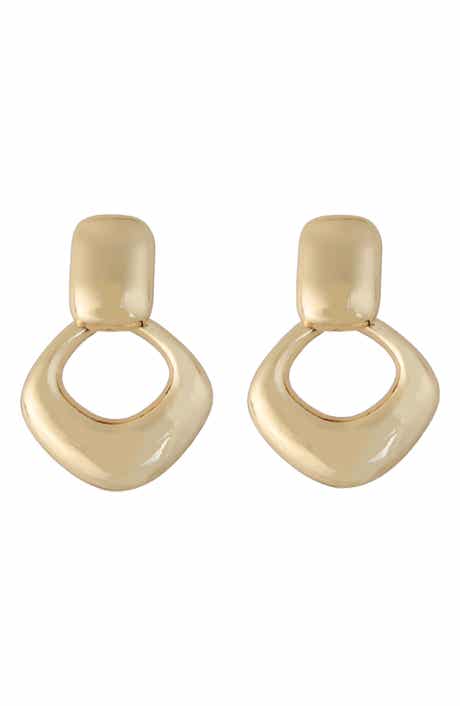 Diamond Doorknocker Drop Earrings