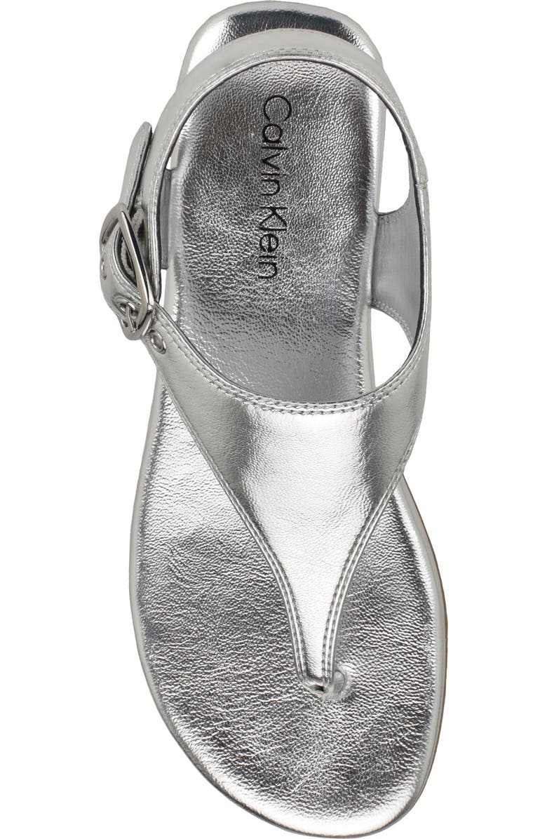 Calvin Klein Moraca Ankle Strap Sandal, Alternate, color, Silver