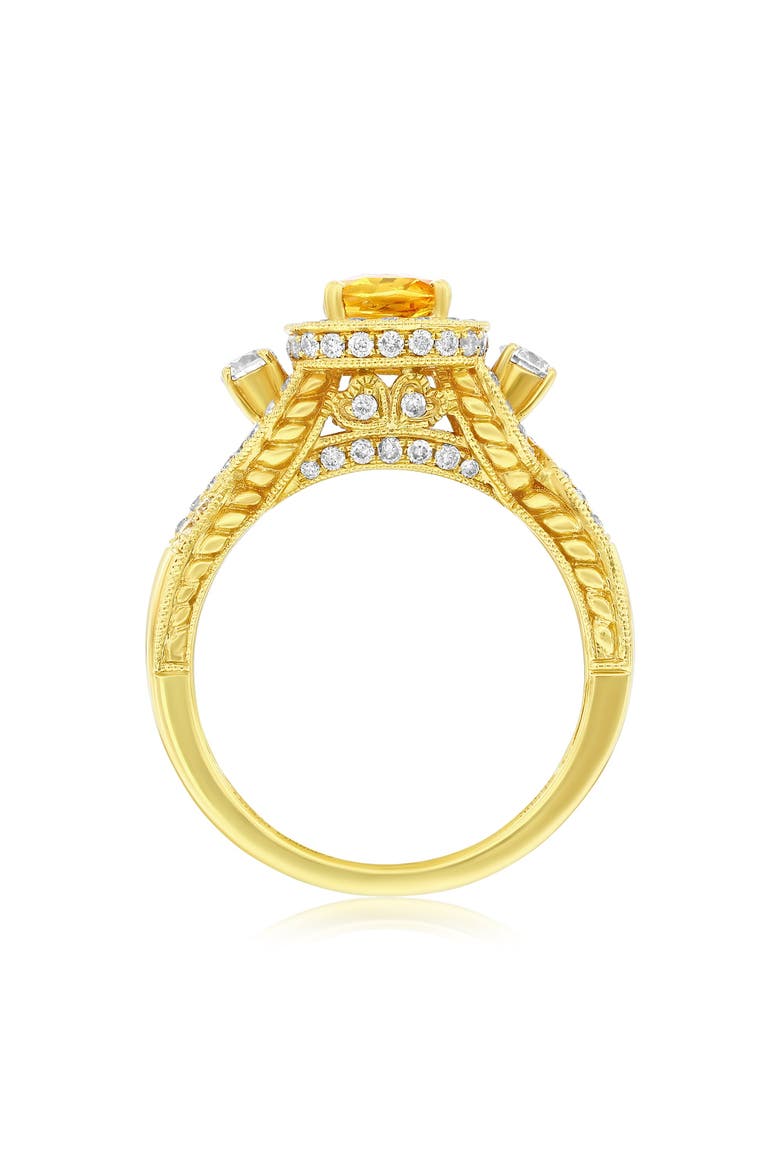14K Yellow Gold 1.07ct Yellow Sapphire & 0.74cttw Diamond Ring, Alternate, color, Yellow
