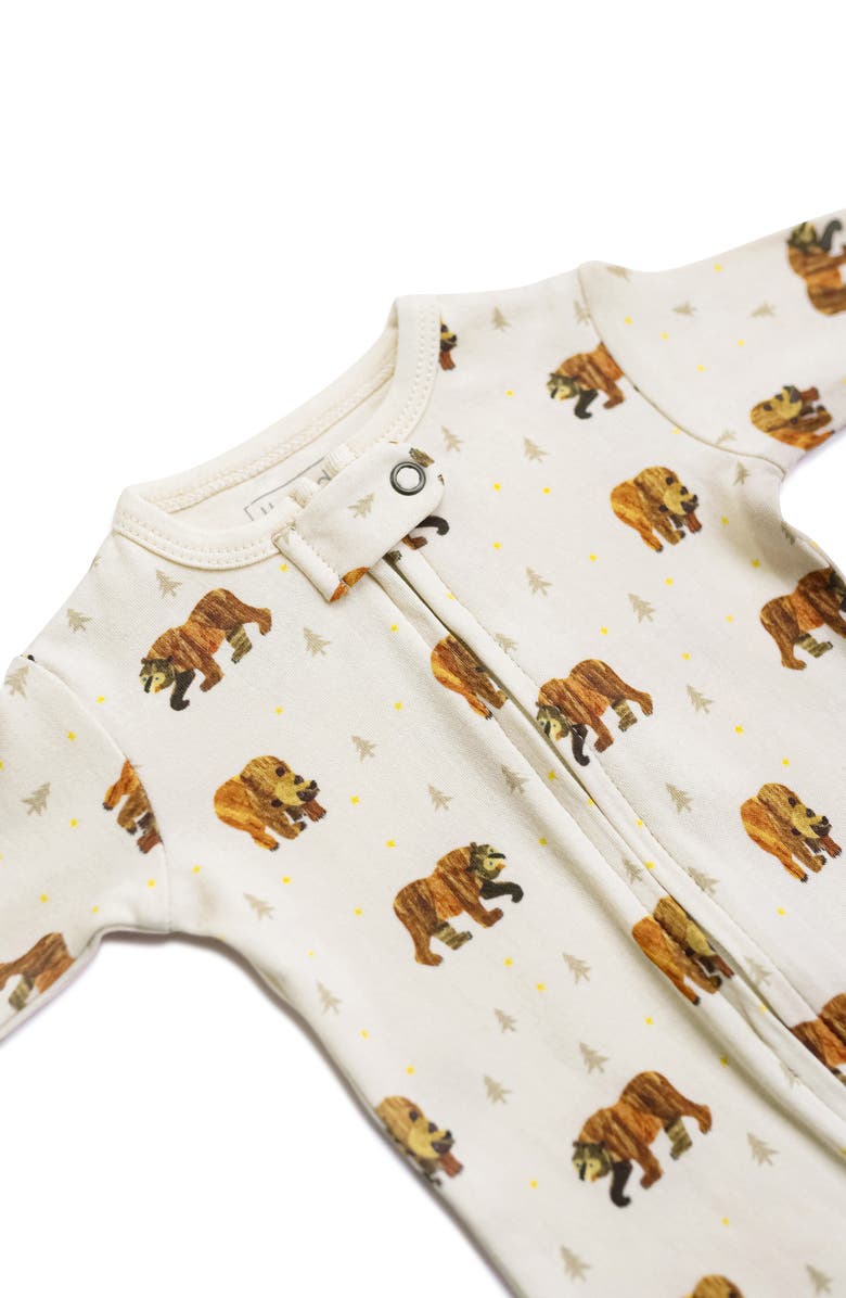 L'ovedbaby x 'The Very Hungry Caterpillar'<sup>™</sup> Fitted One-Piece Organic Cotton Pajamas, Alternate, color, Brown Bear