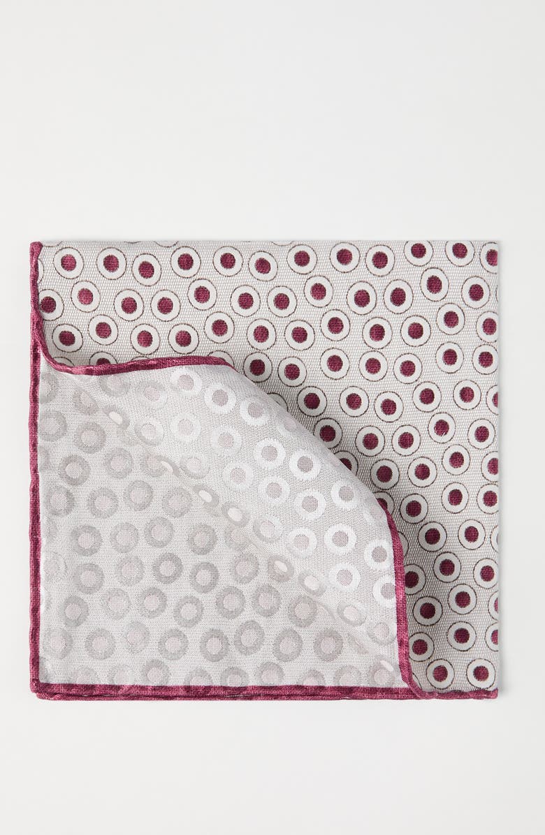 Brunello Cucinelli Spotted pocket square, Alternate, color, Cherry