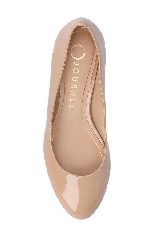 Journee Collection Saarii Block Heel Pump In Patent/beige