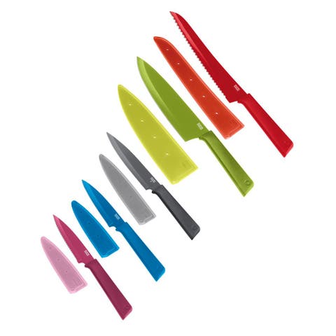 COLORI+ Knife Set with Non-Stick Coating and Safety Sheaths, Set of 5