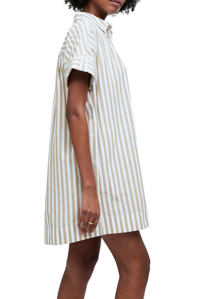 Collared Button Front Mini Shirtdress, Alternate, color, SEED KHAKI