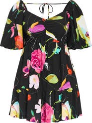 City Chic Mila Floral Print Minidress