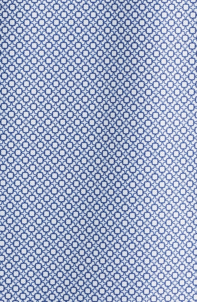 Peter Millar Porta Geo Print Performance Piqué Polo, Alternate, color, White/Blue