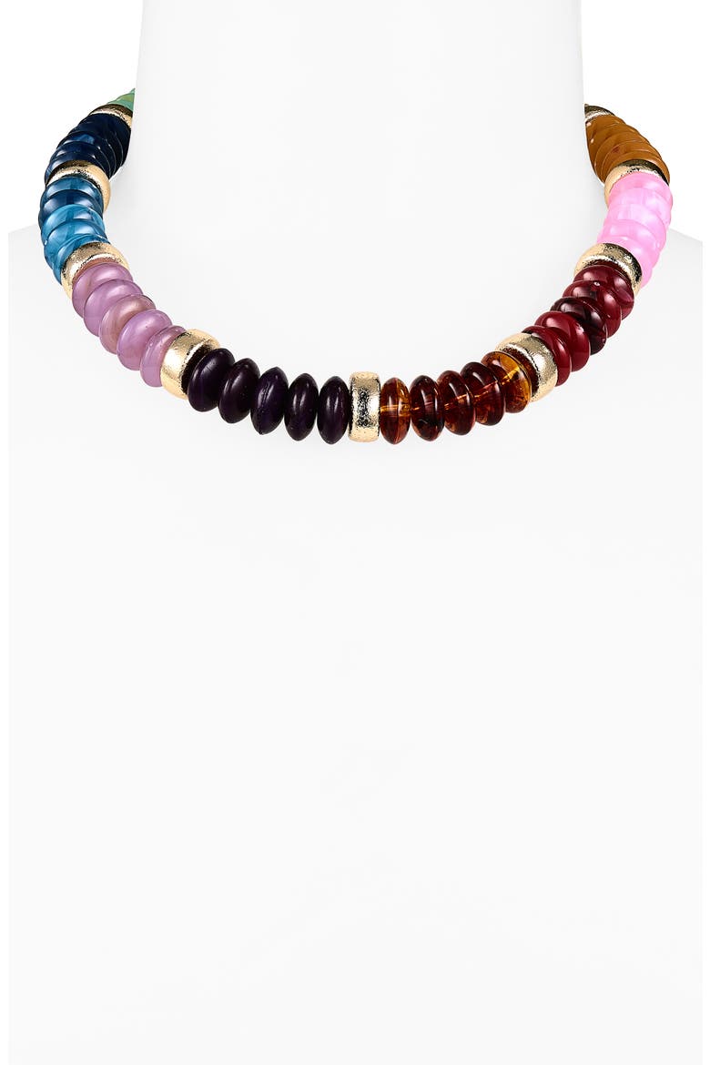 Beaded Collar Necklace, Alternate, color, PINK MULTI