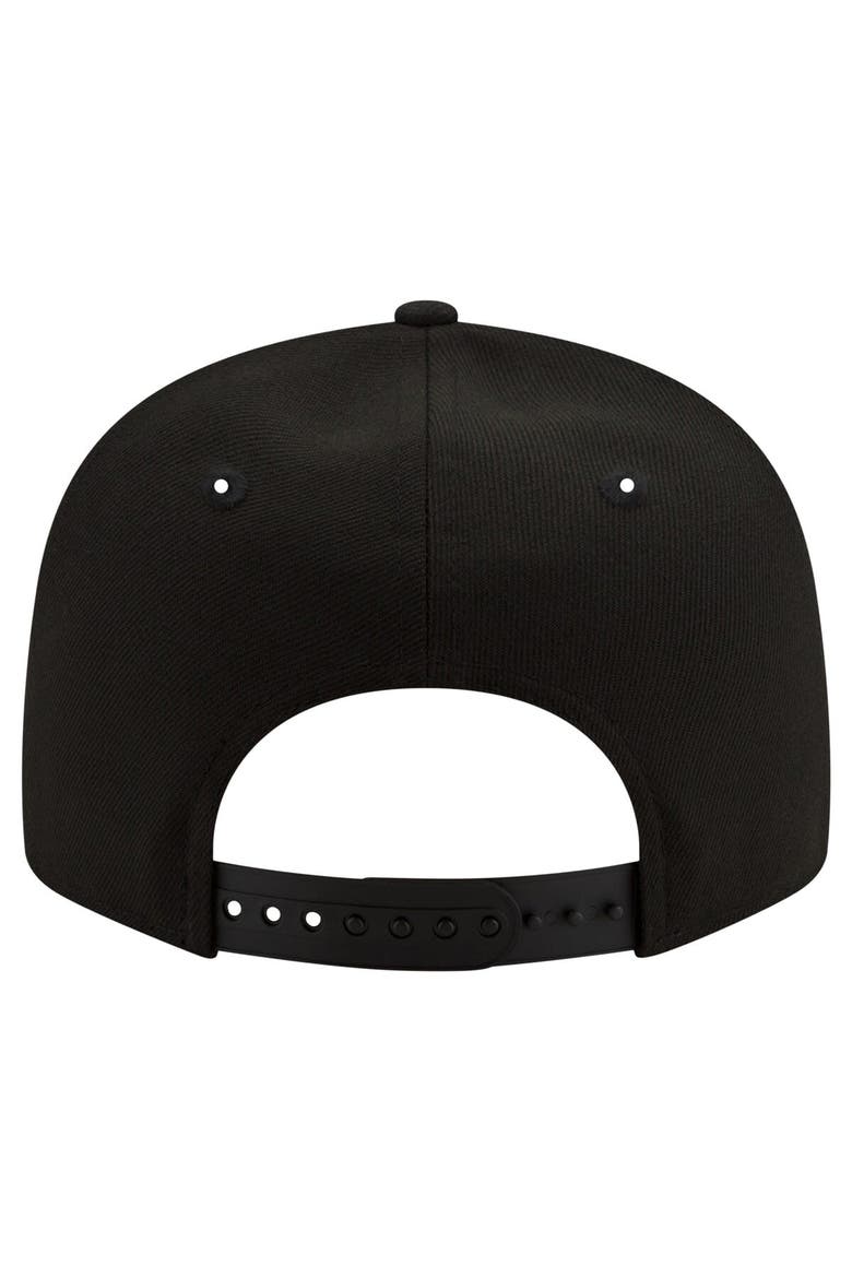 Men's New Era Golden State Warriors Black & White 9FIFTY Snapback Hat, Alternate, color, Black