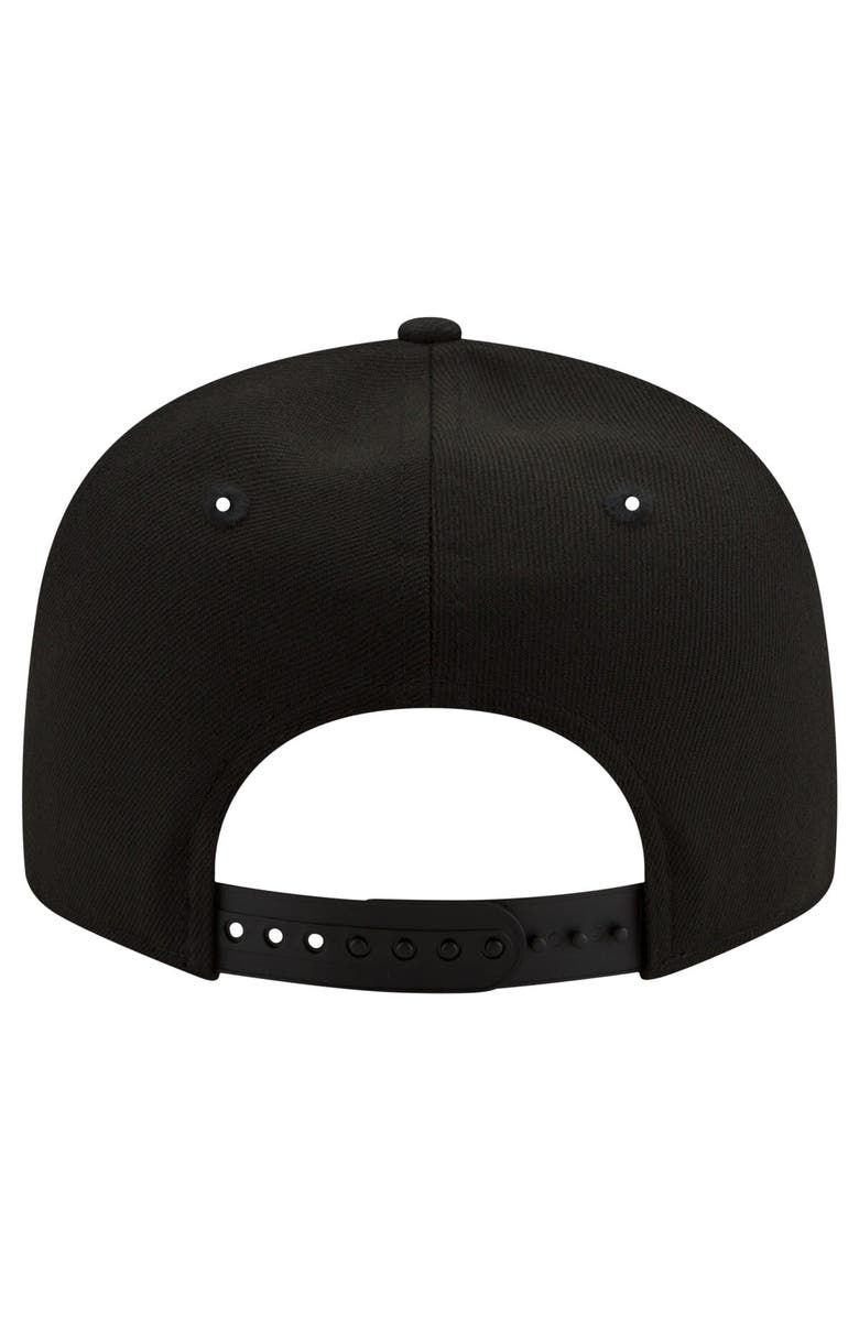 New Era Men's New Era Golden State Warriors Black & White 9FIFTY Snapback Hat, Alternate, color, Black