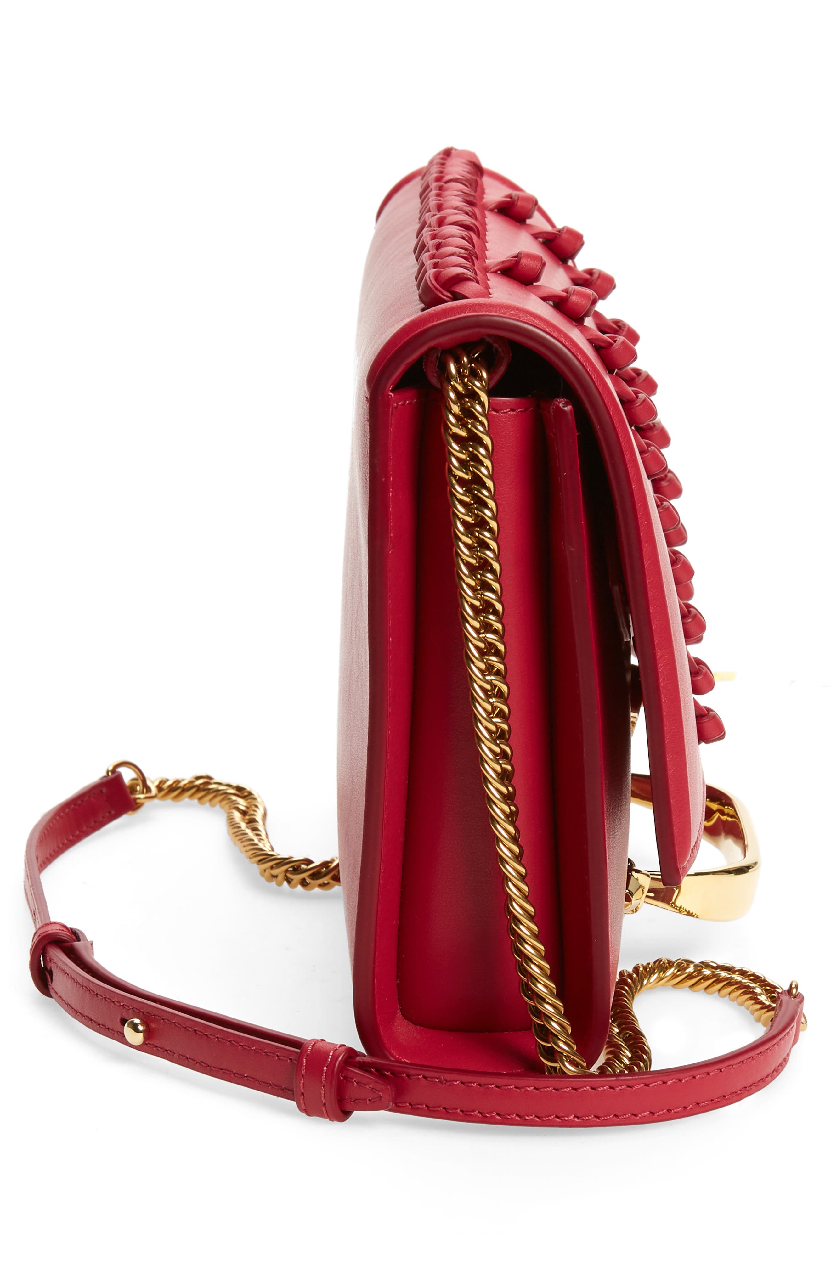 McQueen Alexander McQueen Small The Story Knotted Leather Crossbody Bag, Alternate, color, 