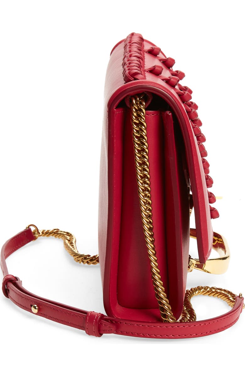 McQueen Alexander McQueen Small The Story Knotted Leather Crossbody Bag, Alternate, color,