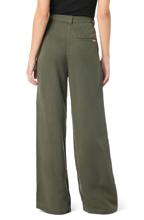 Hudson Jeans High Waist Tie Front Wide Leg Pants In Ivy