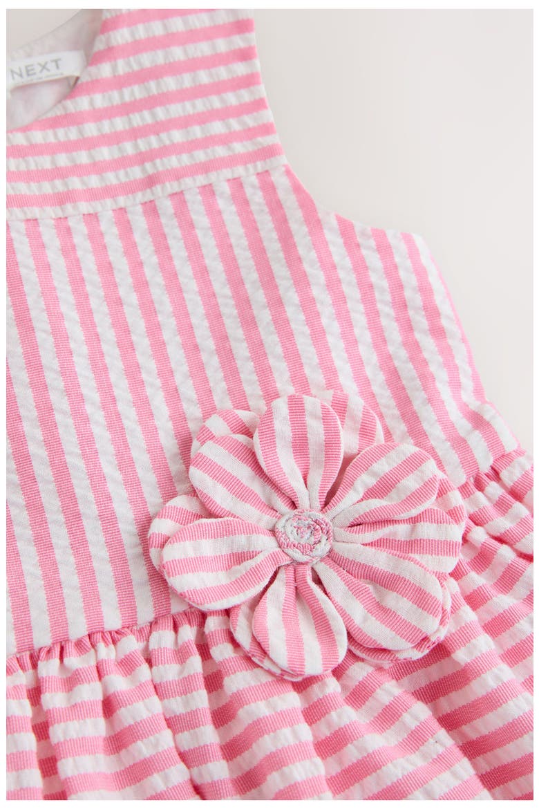 Kids' Stripe Cotton Blend Seersucker Dress, Alternate, color, PINK