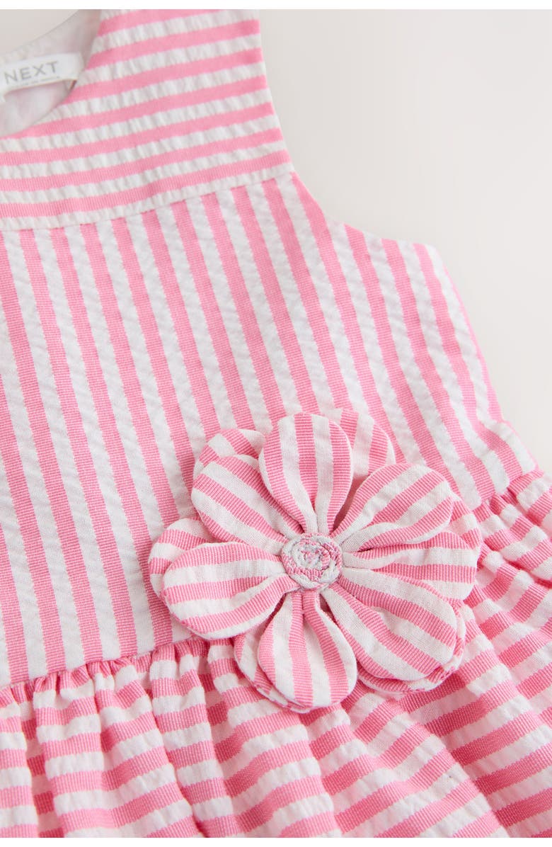 NEXT Kids' Stripe Cotton Blend Seersucker Dress, Alternate, color, Pink
