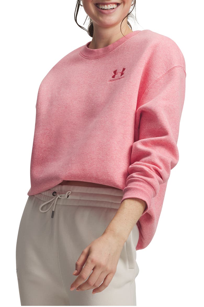 Icon Fleece Crewneck Sweatshirt, Main, color, BITTERSWEET PINK LIGHT HEATHER