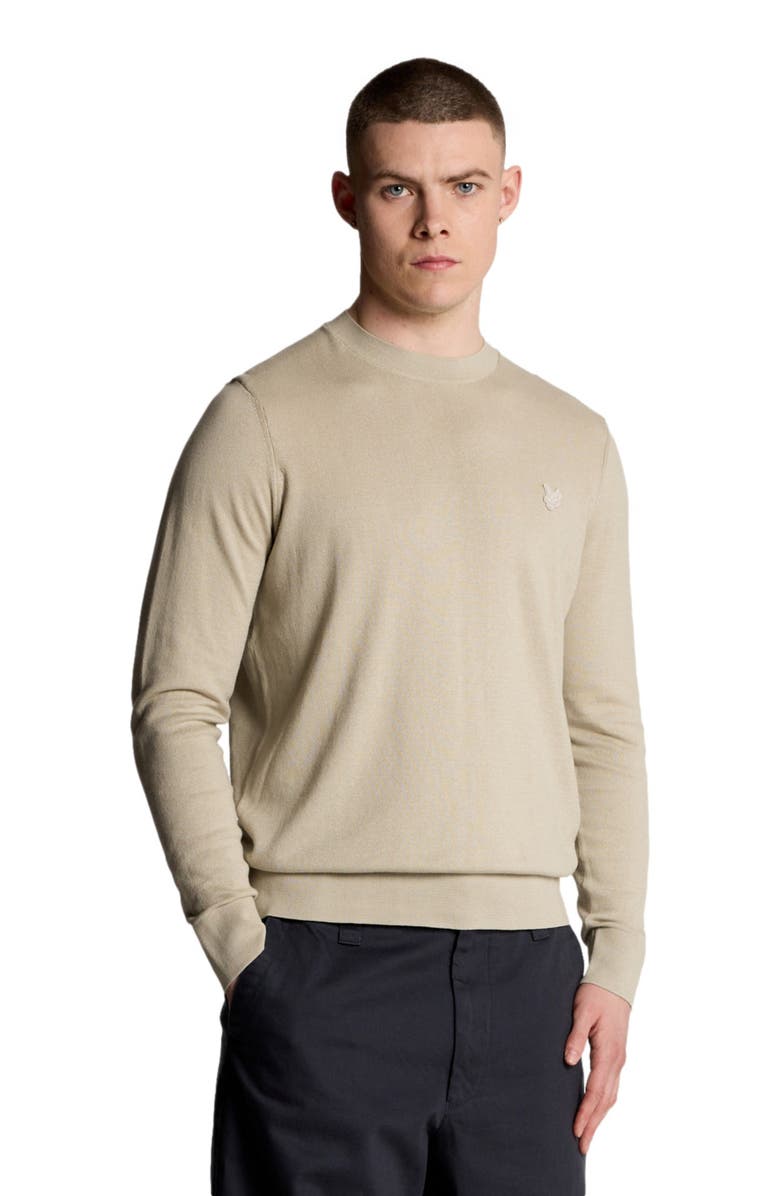 Lyle & Scott Tonal Superfine Crew Neck Sweater, Alternate, color, Willow Grey