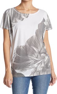 GO COUTURE Burnout Cap Sleeve Dolman T-Shirt