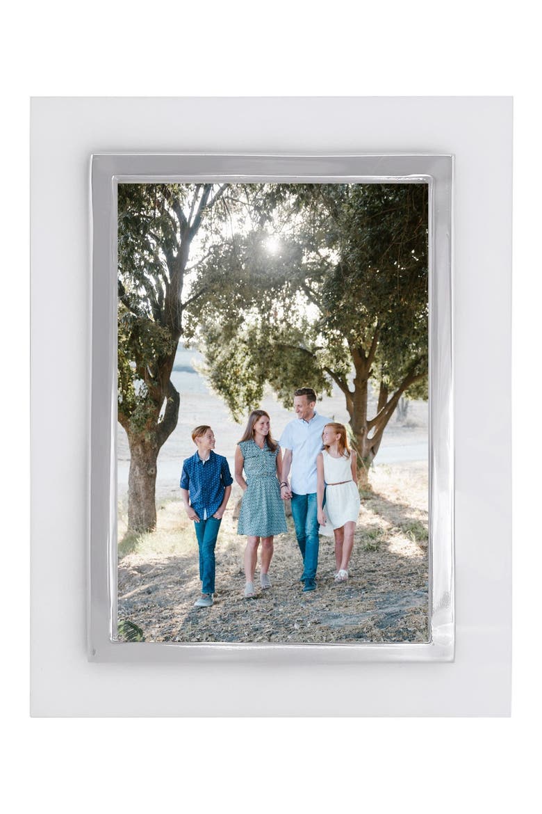 Bordered 5 x 7-Inch Picture Frame, Main, color, WHITE