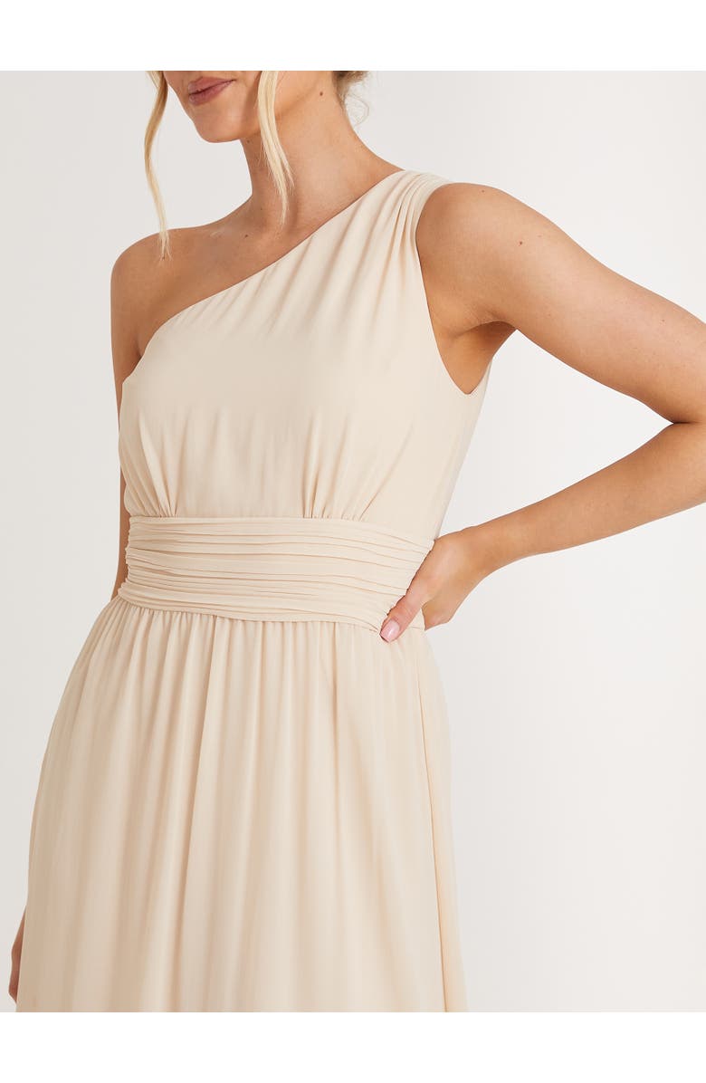 Six Stories One Shoulder Chiffon Bridesmaid Dress, Alternate, color, Cream
