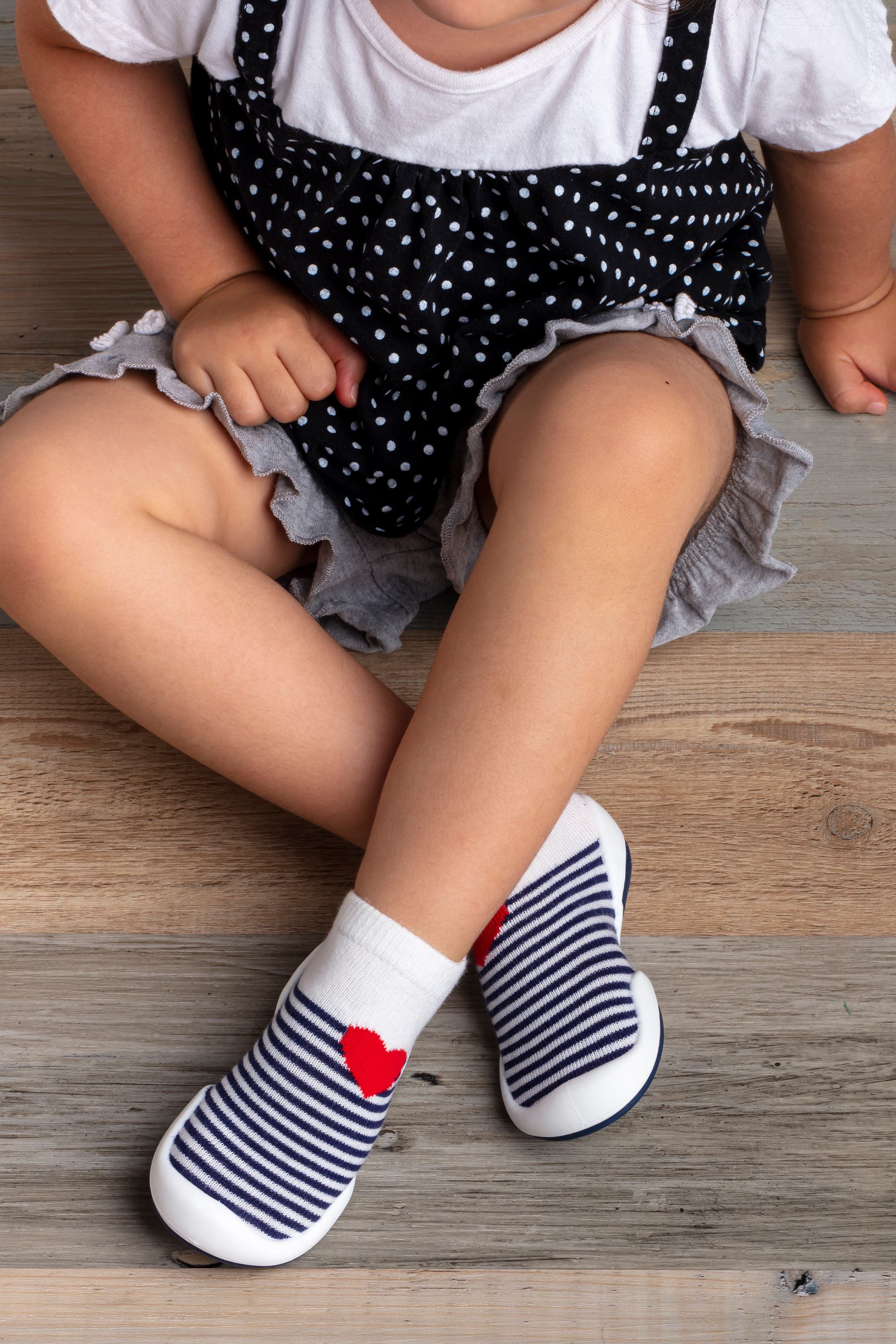 Komuello Toddler Sock Shoes - Heartbreaker, Alternate, color, Navy