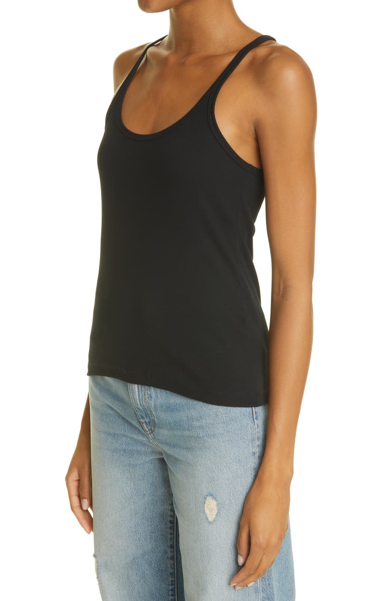 TOTEME Women's Rib Stretch Organic Cotton Tank, Alternate, color, Black