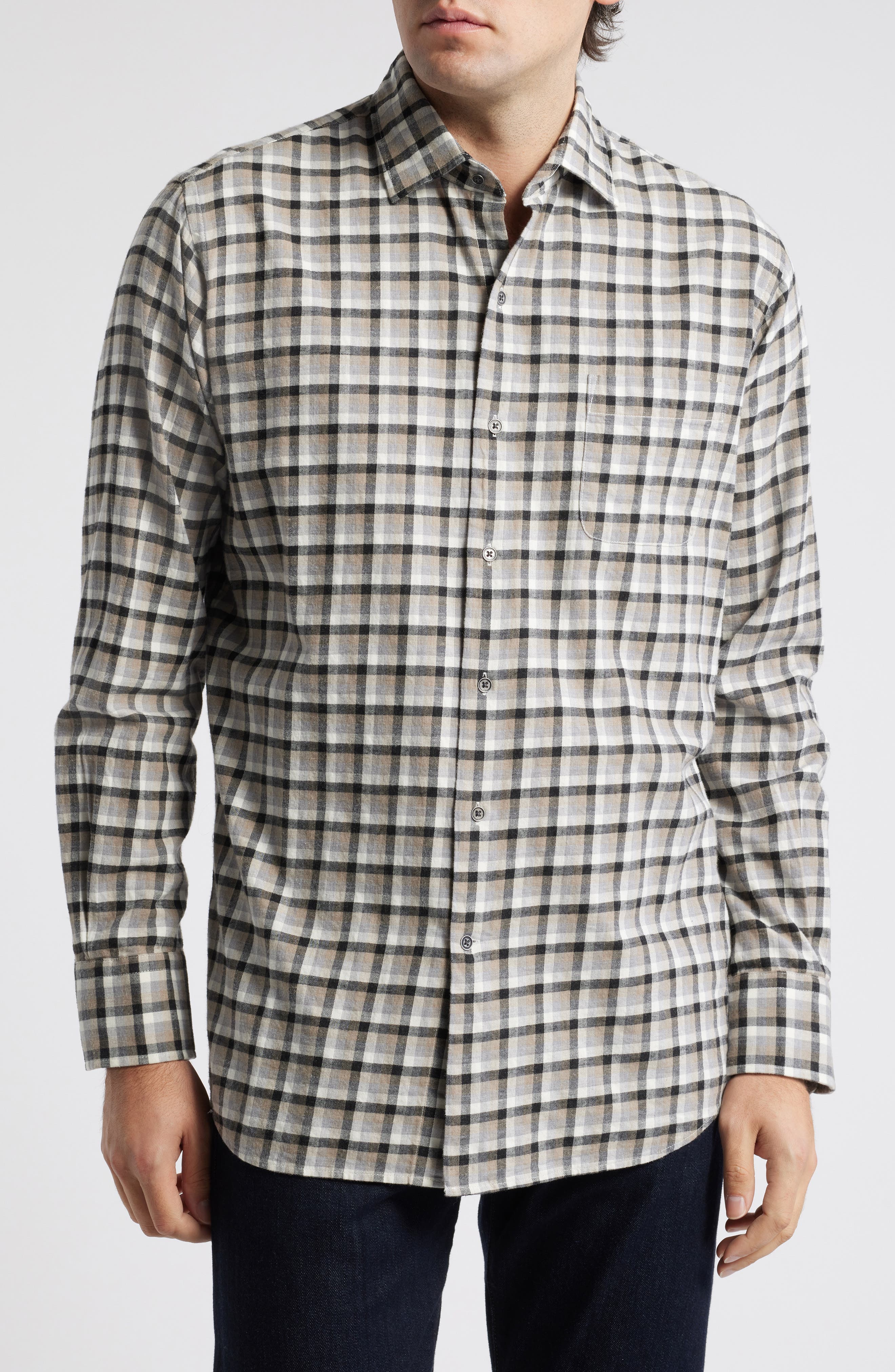 Peter Millar North Bay Check Cotton Button-Up Shirt