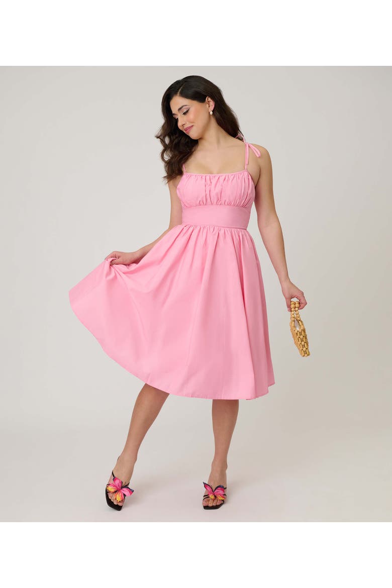 1950s Cotton Swing Dress, Alternate, color, Rose Pink Solid