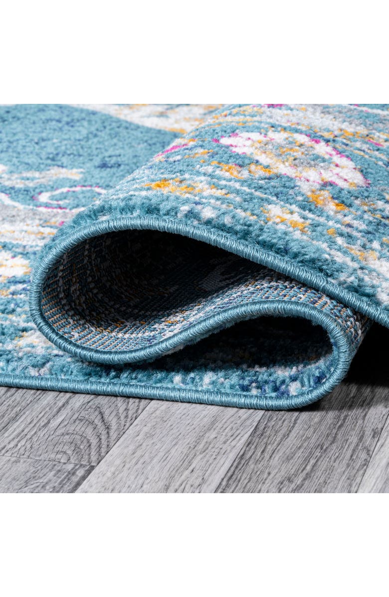 JONATHAN Y Zelda Bohemian Cottage Medallion Area Rug, Alternate, color, Turquoise/Gray