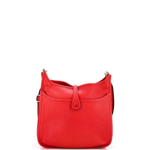 Pre-owned Hermes Hermes Evelyne Bag Gen Iii Clemence Pm In Red