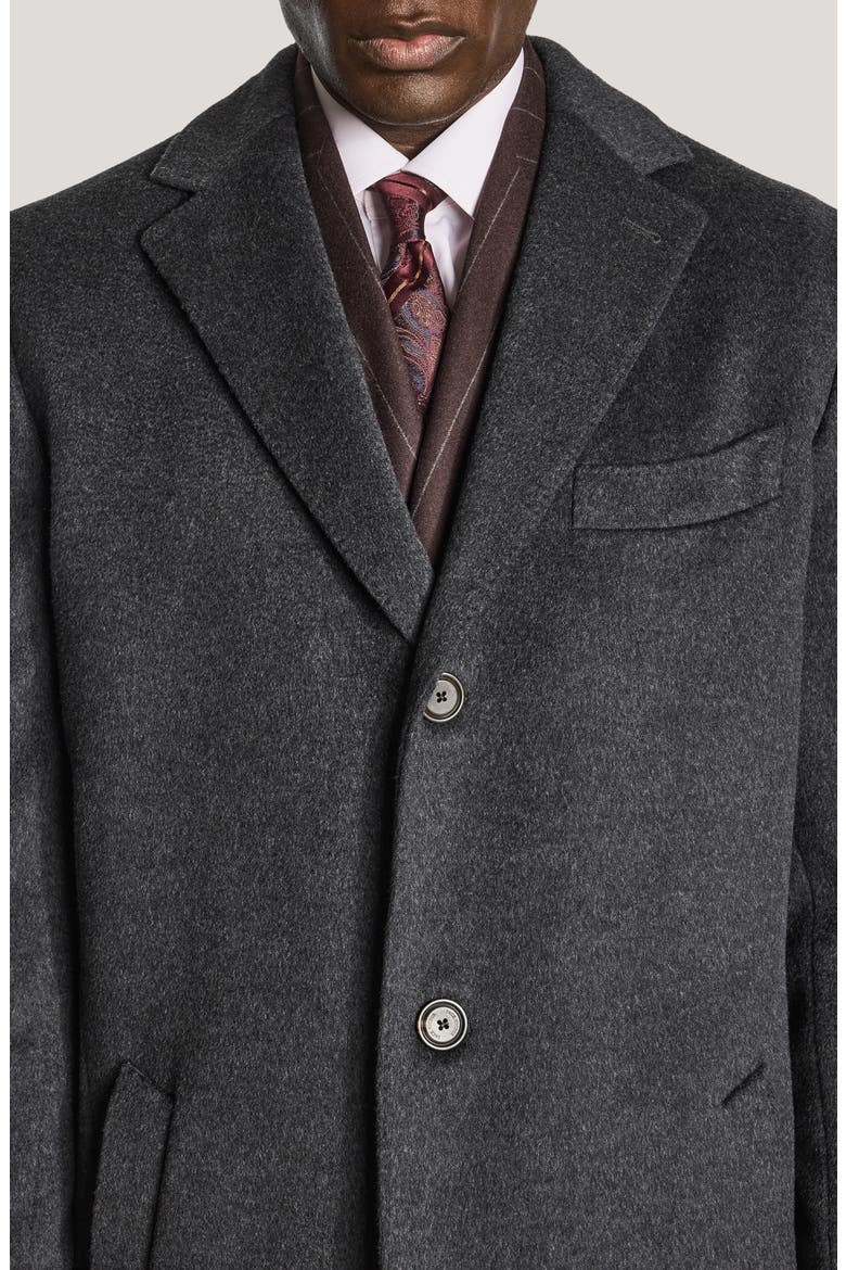 Wesley Wool & Cashmere Overcoat, Alternate, color, CHARCOAL