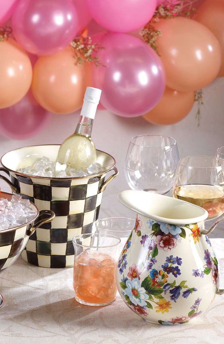 MACKENZIE CHILDS White Flower Market Pitcher, Alternate, color, White Multi