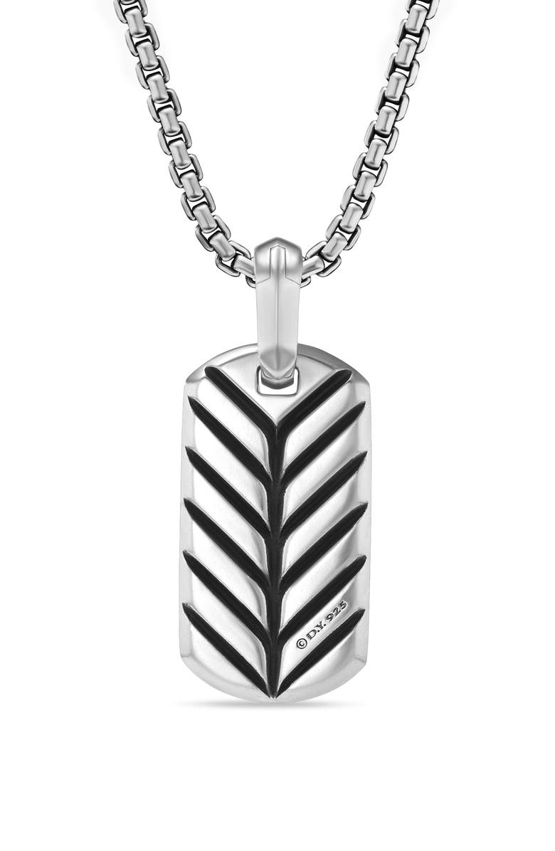 David Yurman Men's Chevron Tag in Sterling Silver with Black Onyx, 21mm, Alternate, color, Sterling Silver/ Black Onyx