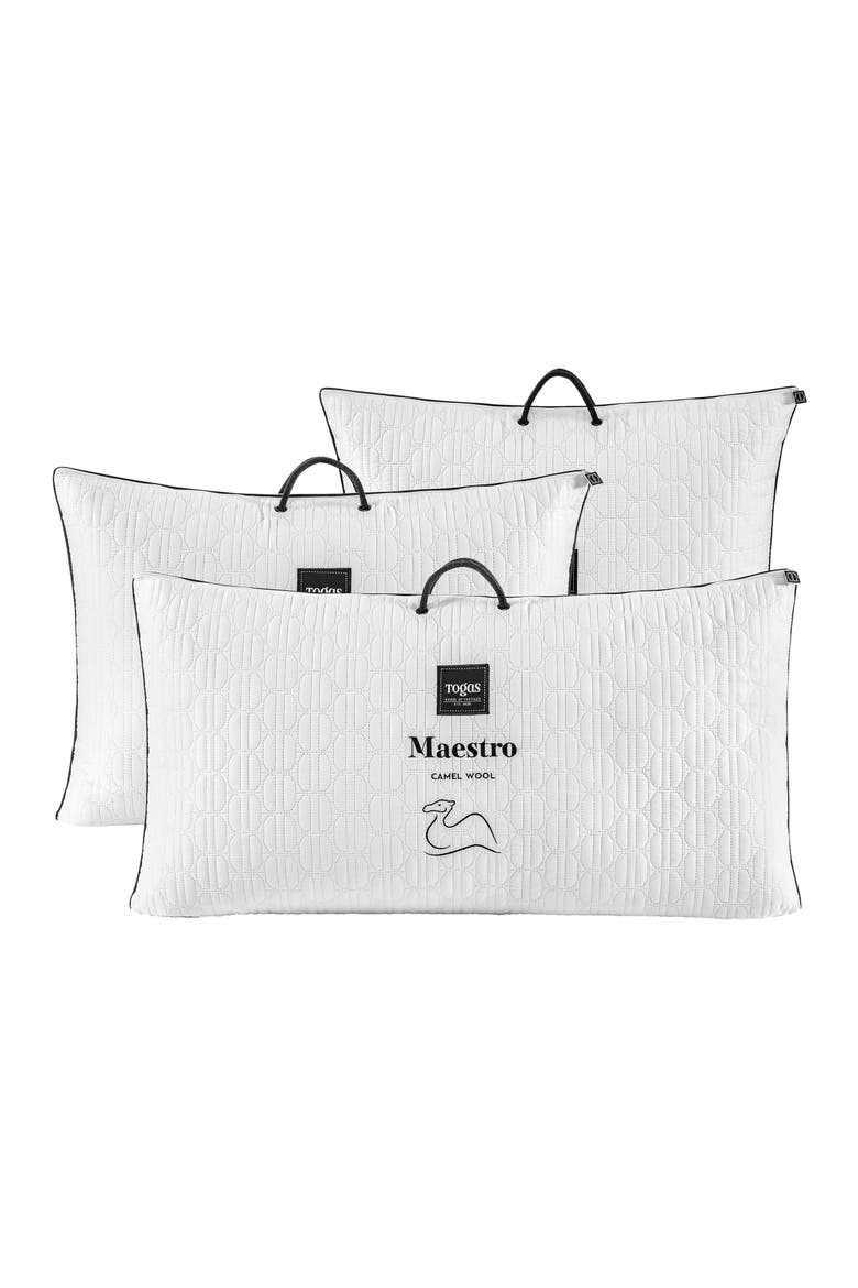 Maestro camel wool pillow, Alternate, color, White