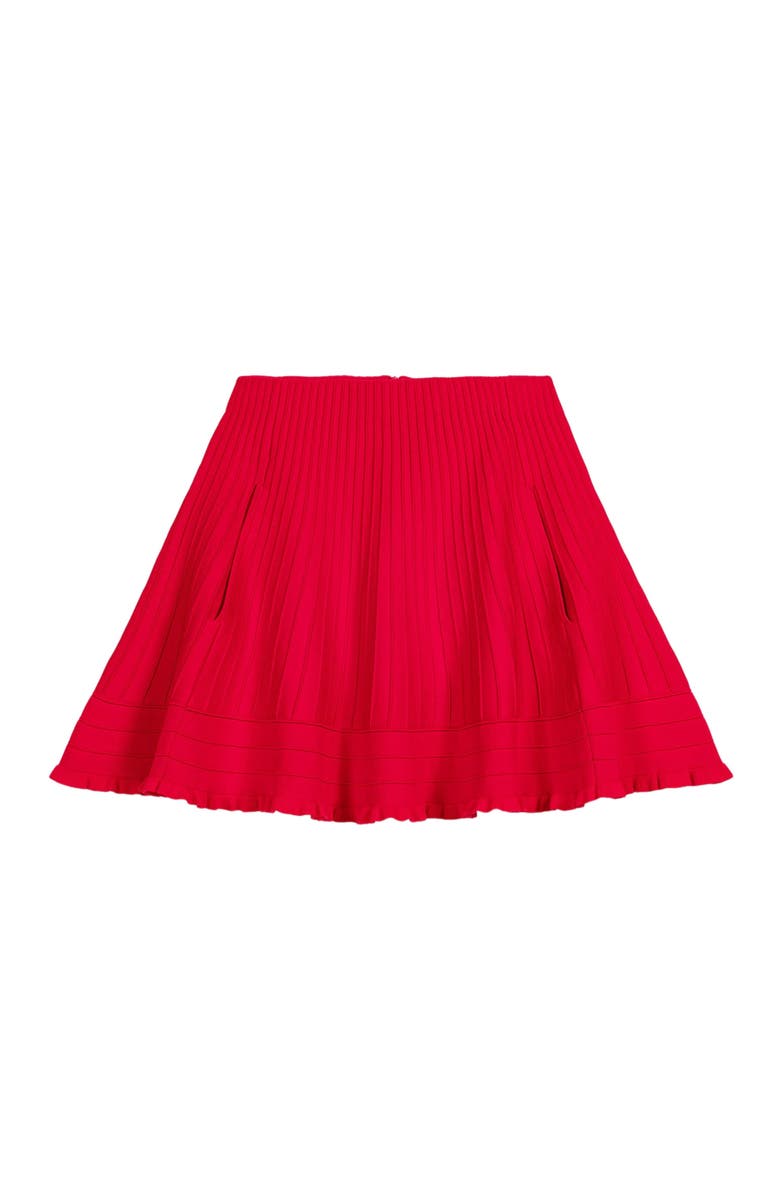 maje Compact knit short skirt, Alternate, color, Red