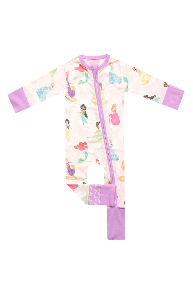 Copper Pearl Disney Princess Convertible Zip-Up Footie, Main, color, Disney Princess