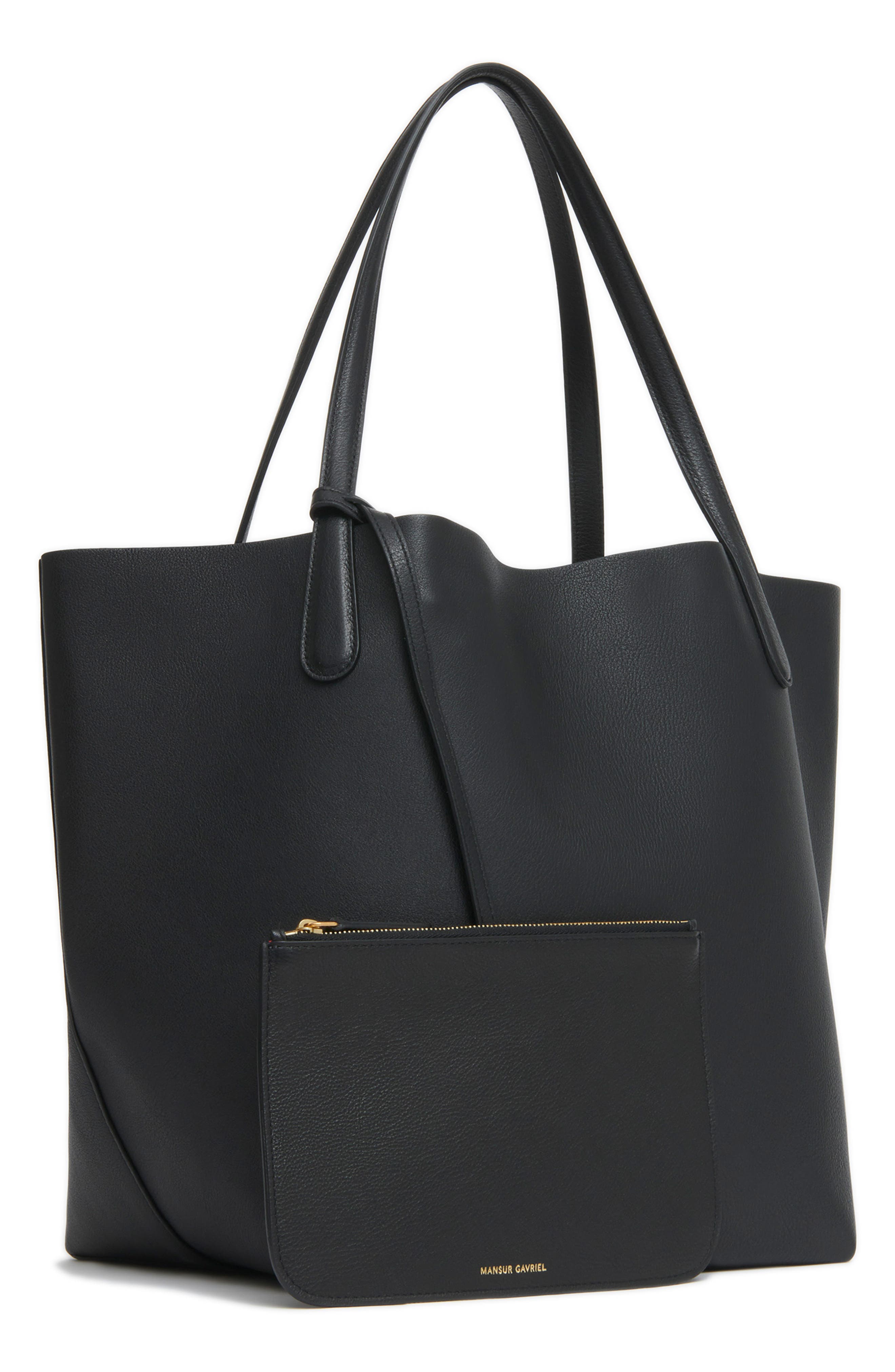 Mansur Gavriel Everyday Soft Leather Tote, Alternate, color, Black/ Black