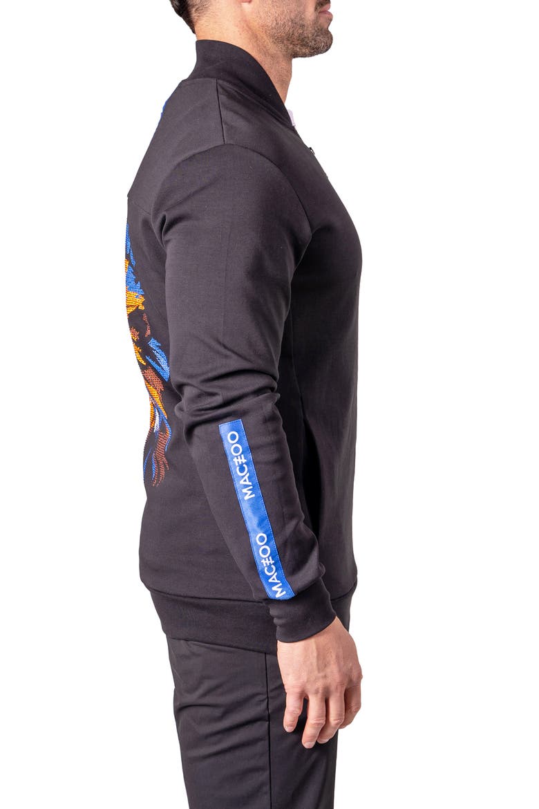 I Am King Graphic Zip Jacket, Alternate, color, BLACK
